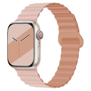 适用applewatchS11硅胶磁吸拼色S9/8表带iwatch7/6/5/se代撞色强力磁吸苹果手表S10表带液态硅胶小众夏日男女