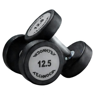 无味泰诺健固定包胶哑铃健身房家用哑铃PEV纯钢实心铸铁圆头一对