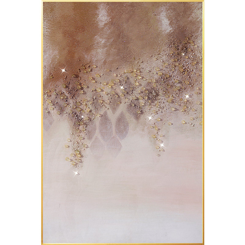 奶油风水晶画肌理油画