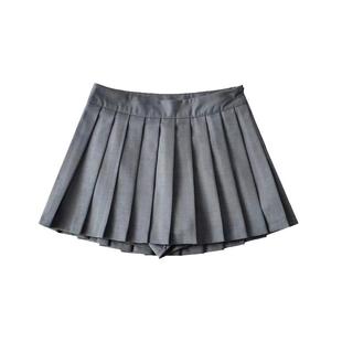 学院风TB百褶裙女防走光裙裤超短裙小个子高腰显瘦A字西服料夏秋