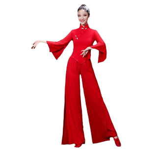 开场舞演出服成人女新款飘逸中国风长裙交谊舞古筝大摆裙舞蹈服装
