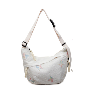 斜挎包饺子包包女士2025新款通勤单肩包大容量运动轻便尼龙布包