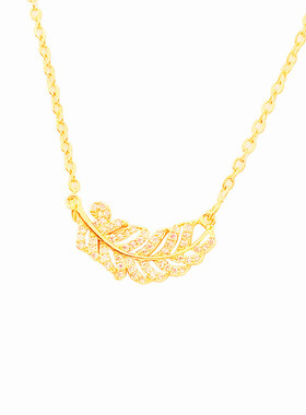 闪亮羽毛o字链灵动风树叶假黄金