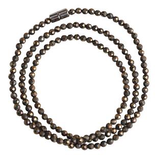 天然小米珠黄铜矿多圈手串磁吸扣切面原创设计颜色纯正情侣款饰品