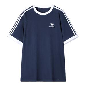 骆驼柔绵T神春夏季棉t恤女短袖圆领情侣复古