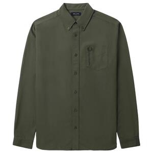 FRED PERRY男装休闲衬衫夏季英伦宽松纯色麦穗刺绣长袖衬衣M5516