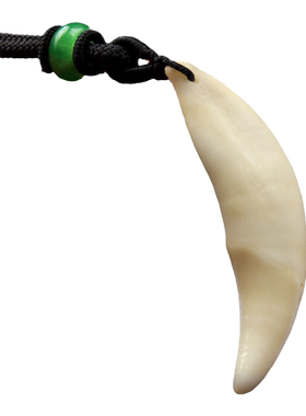 盈月大号男士真黑狗牙情侣项链