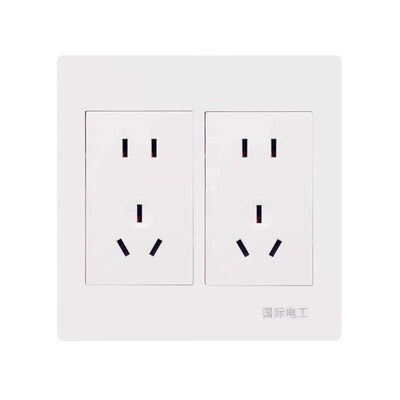 国际电工120型开关插座大面板老式10孔二开五孔墙壁暗装自由组合