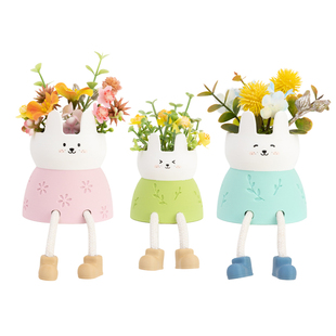 阿楹 多巴胺可爱兔儿童房入户工位治愈情绪坐姿小摆件洞洞板植物