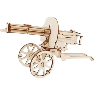 机枪波波沙枪木质模型立体拼图手工DIY积木