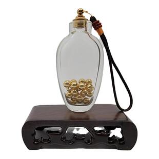 攒金豆瓶金瓜子透明玻璃螺纹口装朱砂内画鼻烟壶练习空瓶毛笔工具