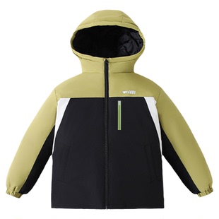 精典泰迪品牌童装男童女童冲锋衣羽绒服儿童加厚时尚撞色羽绒外套