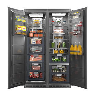 阿塔斯528L零嵌入式冰箱超薄全嵌底部散热制冰对开门橱柜一体家用