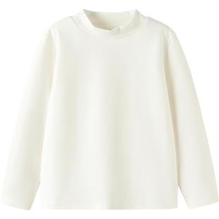 巴拉巴拉儿童长袖t恤男童女童半高领上衣冬装新款童装白色打底衫