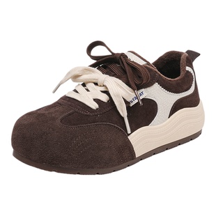 星期六厚底德训鞋女款2025新款冬季加绒休闲板鞋复古阿甘运动女鞋