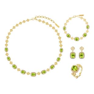 CIGALONG龙梓嘉双钱结橄榄石项链戒指手链东方悠然新中式珠宝