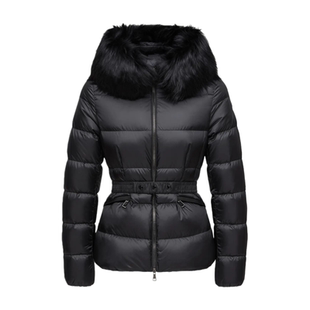 25冬 m家魔王蒙口羽绒服女短款鹅绒小蛮腰个子大毛领Boed收腰修身