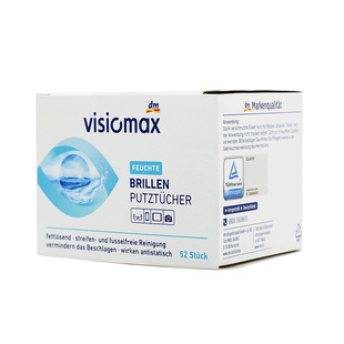 德国DM VISIOMAX一次性眼镜纸便携擦眼镜布清洁湿巾镜头纸52片
