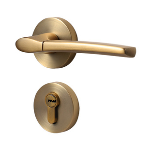 名门静音门锁室内卧室分体静音锁金色房门把手实木门家用美式锁具