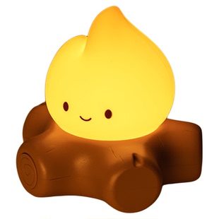 创意小火堆火焰室桌面可爱氛围小台灯USB充电床头摆件柴火小夜灯