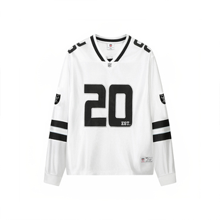 NFL美橄突袭者队长袖T恤 TF陈浚铭同款美式运动速干落肩款V领球衣