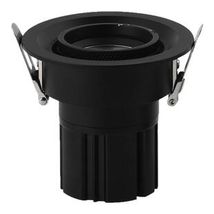 COB变焦射灯黑色嵌入式餐饮酒吧重点照明聚光10度15度12W开孔75MM