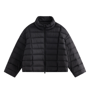 故岛排骨羽绒服女短款立领轻薄2025新款90白鸭绒小个子冬季外套女