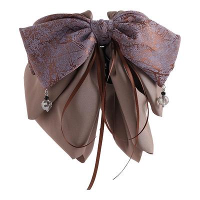 棕韵蝶舞-高级感蝴蝶结马尾夹