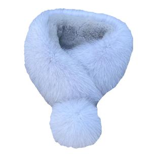 新款韩版狐狸毛围脖女冬季大毛球双面围巾磁吸扣真毛毛领子皮草