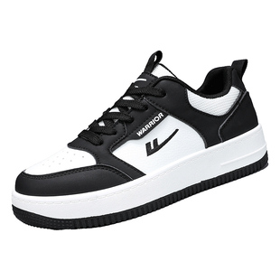 回力女鞋春季百搭爆款运动休闲厚底学生韩版软底情侣皮面黑白板鞋