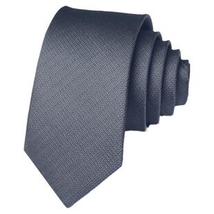 深灰色韩版窄6cm条纹拉链领带男士手打工作休闲职业 易拉得免打结