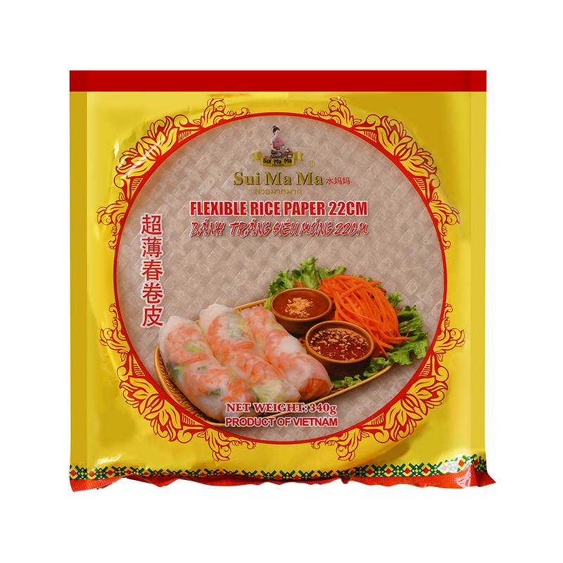 水妈妈春卷皮越南进口薄春饼透明米纸皮菜卷炸卷饼早餐半成品家用