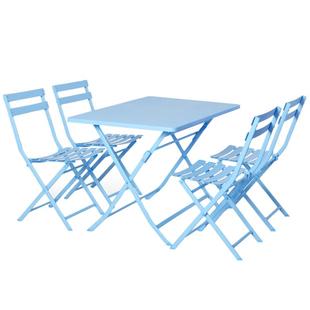 阳台可折叠桌椅简约咖啡厅外摆桌椅铁艺网红ins奶茶店长桌椅组合