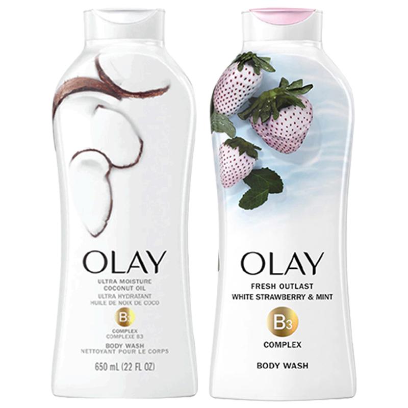 【自营】Olay玉兰油沐浴露650ml烟酰胺白草莓薄荷保湿沐浴液椰子