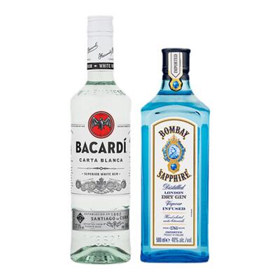 百加得孟买蓝宝石金酒朗姆酒套装
