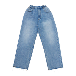 ACKMANCA D01 复古冰蓝水洗宽松Baggy Cleanfit 牛仔裤