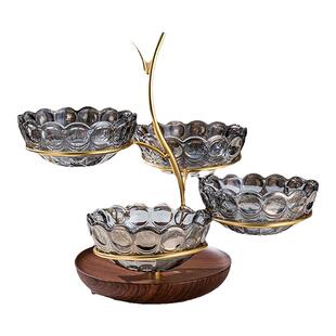 轻奢高级感水果盘客厅家用高档水晶玻璃分格零食干果盘2026新款