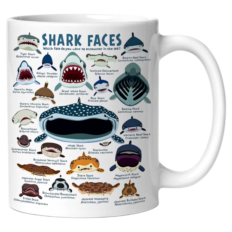 海洋动物鲨鱼SHARK陶瓷马克杯子