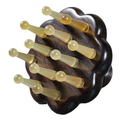 檀木钉钉梳养发梳宽齿羊角梳