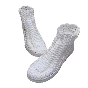 雪儿手工编织亮丝线软底防滑美人鱼材料包非成品送教程旅行和室内