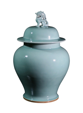 兰宗民龙泉青瓷摆件盖罐瓷器收藏