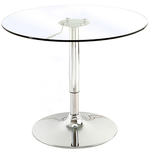 钢化玻璃桌子升降茶几桌简约现代接待洽谈桌椅组合阳台休闲小圆桌