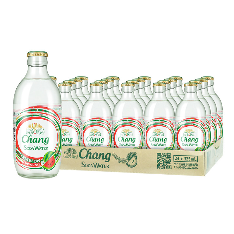 chang泰象苏打水无糖西瓜味气泡水325ml/瓶泰国进口整箱气泡水