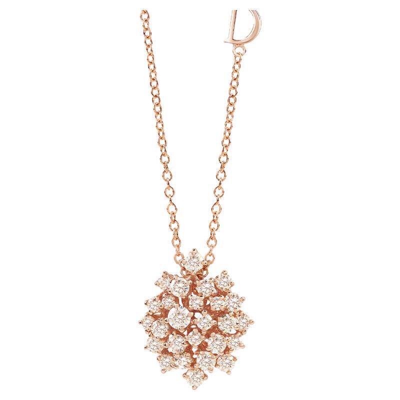DAMIANI/玳美雅 绒花系列18K金钻石镶嵌项链吊坠女