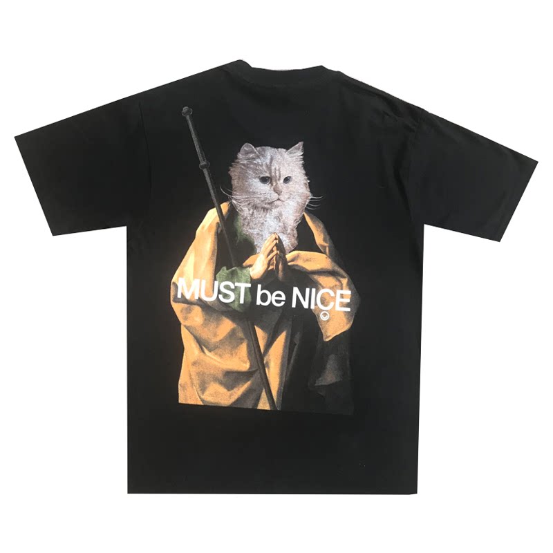 街头潮牌RIPNDIP恶搞祈祷猫短袖