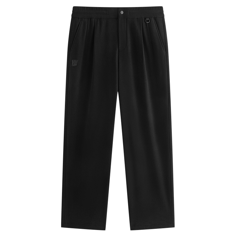 【内里加绒】太平鸟男装休闲裤25冬季新款宽松直筒运动缝标卫裤潮