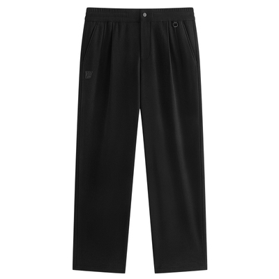 宽松直筒缝标加绒休闲运动卫裤