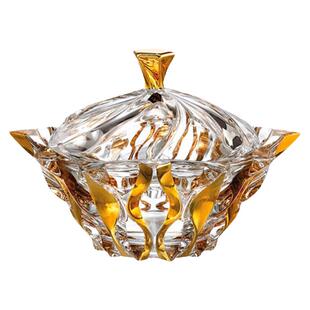 捷克进口BOHEMIA水晶玻璃糖缸储物水果盘客厅茶几摆件干果糖果缸