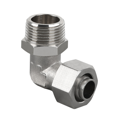 三角函数气动快拧弯头黄铜加厚