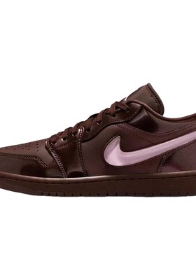 Jordan耐克女鞋AJ1粉棕色情人节限定低帮复古板鞋球鞋IQ9787-262